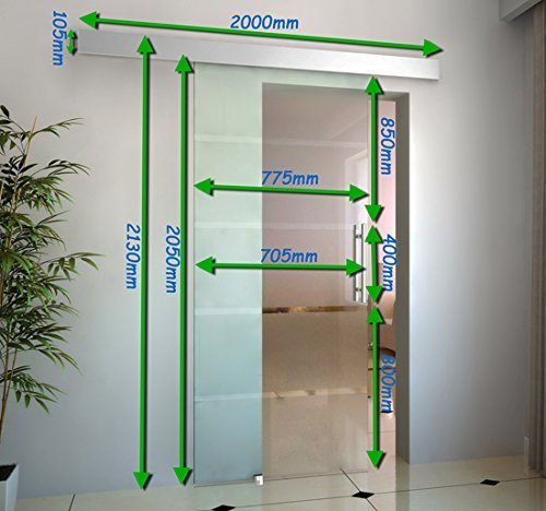 medidas para instalar puerta deslizante de cristal homcom e7-0008